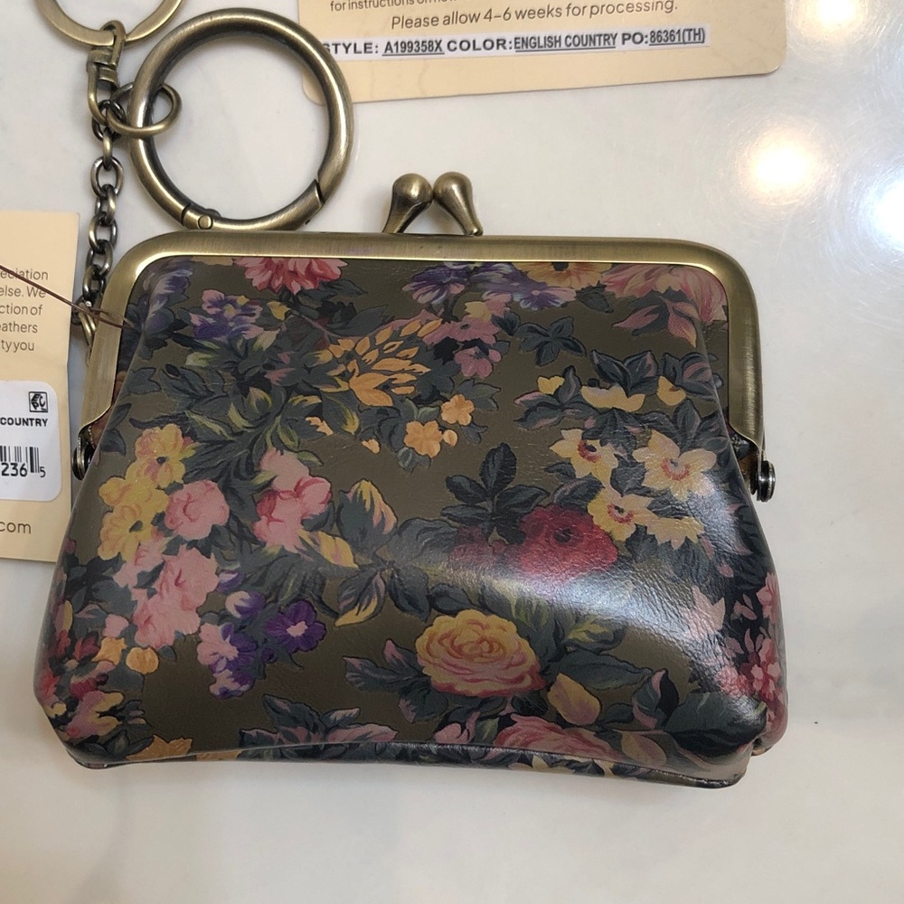 Patricia Nash Borse Leather Coin Purse English Country Print NWT & Card - Picture 3 of 16